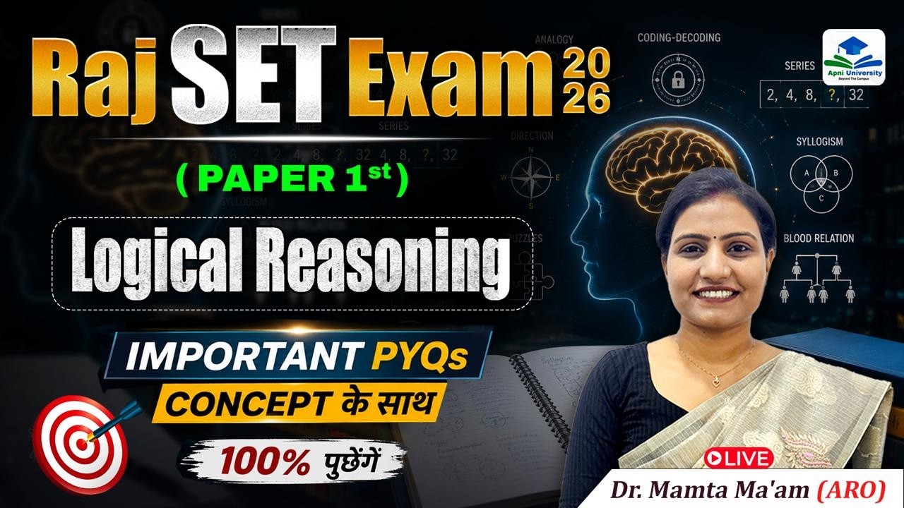 Rajasthan SET Paper 1 Logical Reasoning PYQs | Rajasthan SET Paper 1 LR Revision by Mamta Ma'am