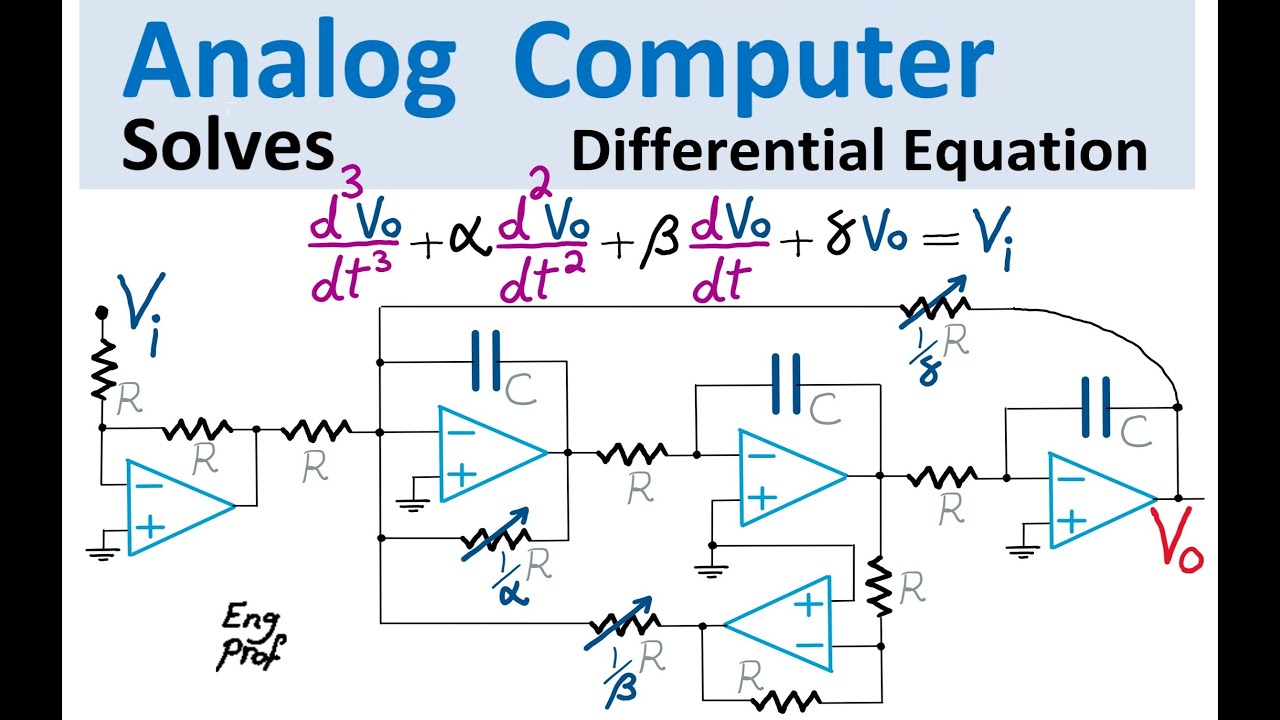 Analog Computer solves Differential Equation