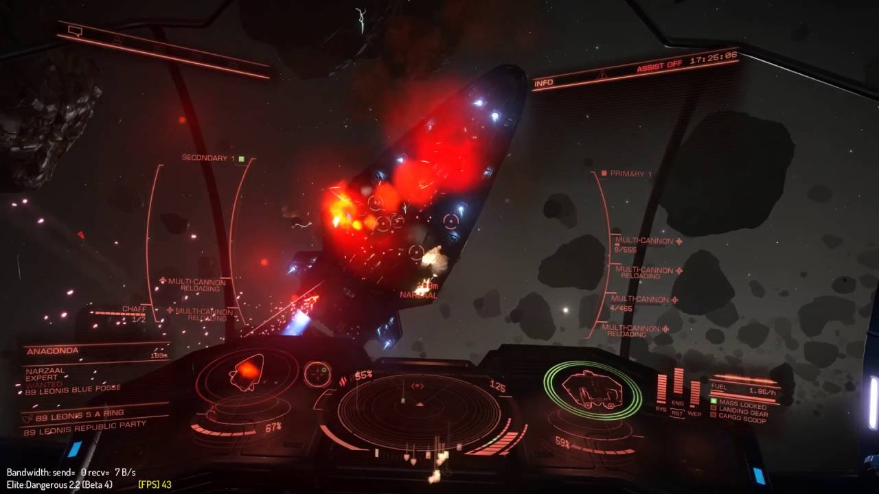 Elite Dangerous - Testing Engineers grade 5 Overcharged MCs (with an Anaconda)