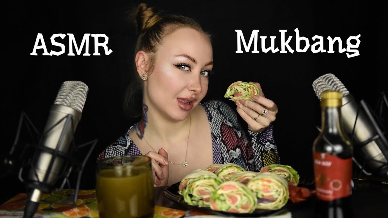 Asmr Mukbang / Асмр рулет с сёмгой / АСМР Ответы на вопросы / ASMR Eating /  Итинг / шепот / whisper