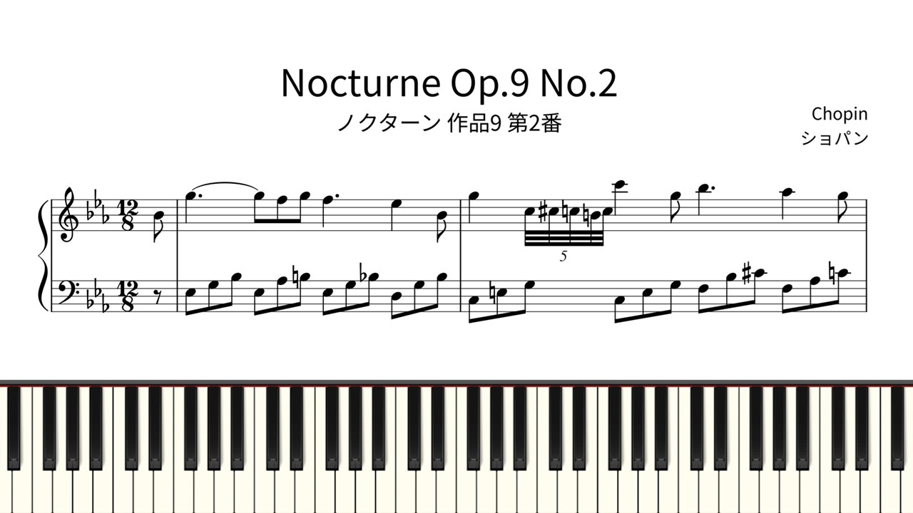 【簡単ピアノ楽譜】ノクターン 作品9 第2番 ショパン / Nocturne Op.9 No.2 - Frédéric Chopin | Easy Piano Tutorial