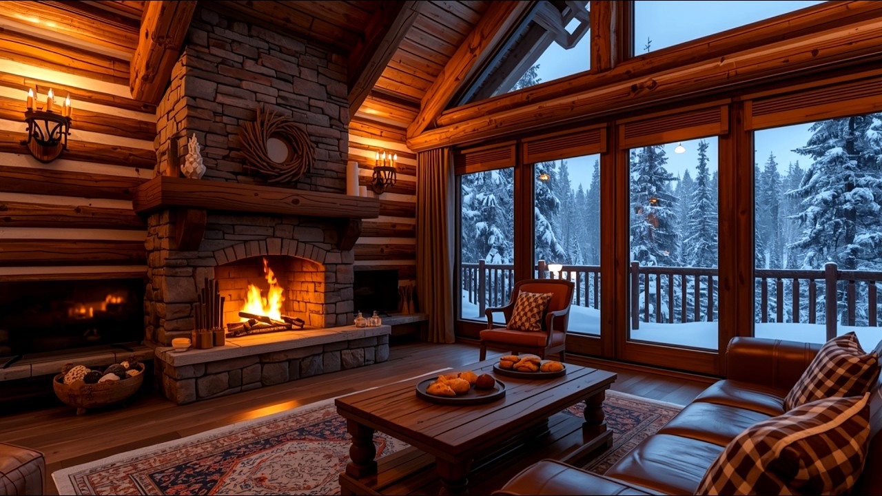 Warm Winter Fireplace 🎷 Smooth Jazz for Sleep & Calm Relaxation