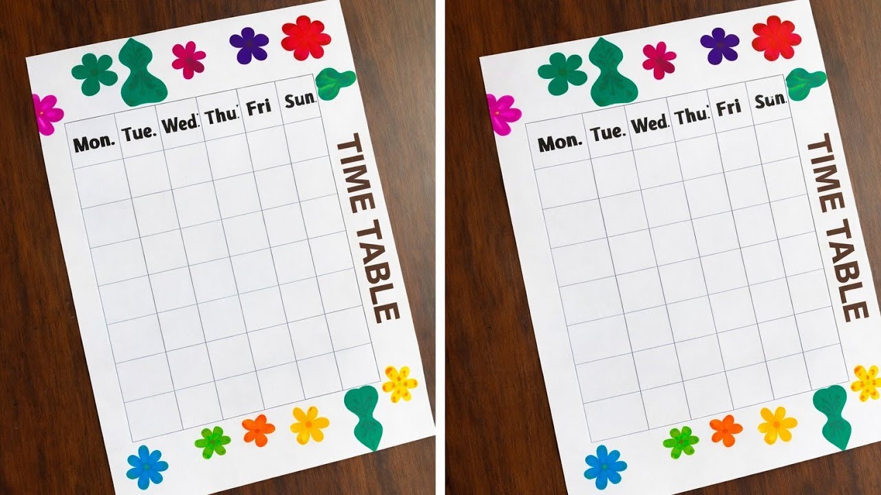 My Weekly Timetable 🗓️