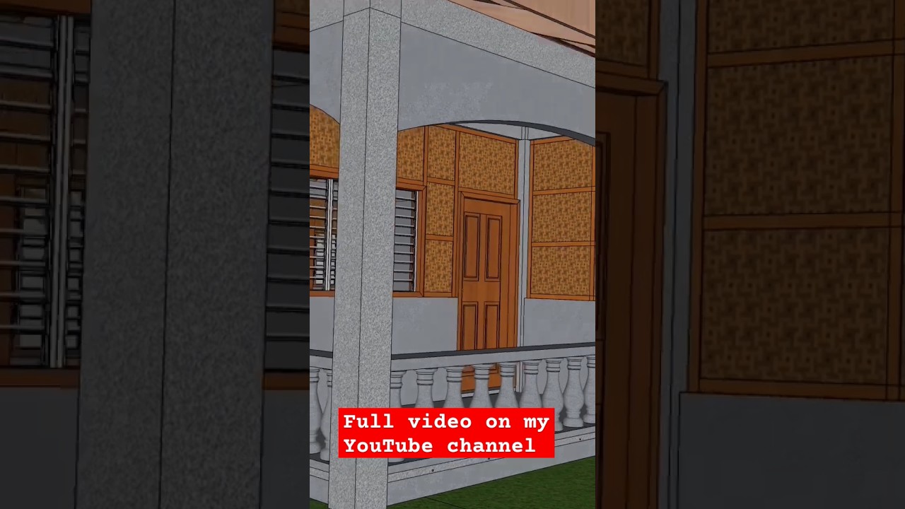 Simple House | (8mX9m) 2 Bedrooms, Service area, Half amakan (REWORK DESIGN)