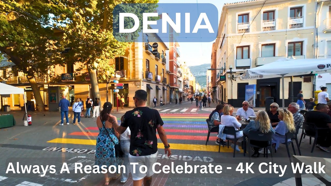 Denia, Alicante: Vibrant Sunset City Walk on Main Street