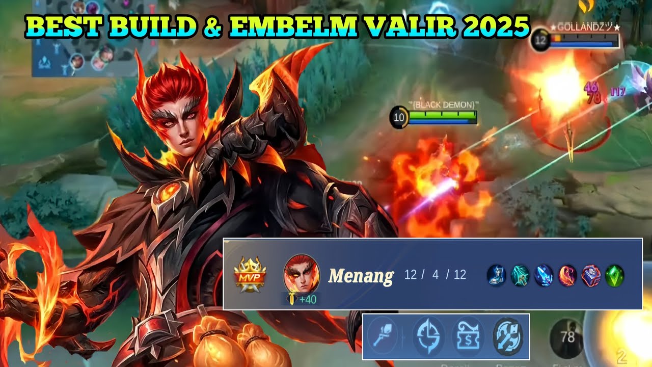 BEST BUILD & EMBLEM VALIR 2025 TERSAKIT. SUPER SLOW DAMAGE SAKIT.   mobilelegends 