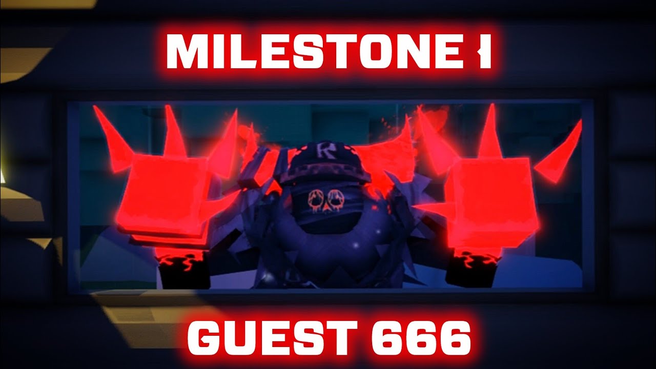 MILESTONE I GUEST 666 GAMEPLAY | GUEST 666 MILESTONES SKIN | MILESTONE 1 | Roblox Forsaken