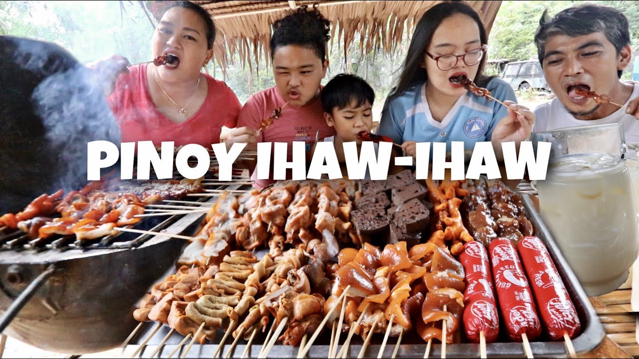 OUTDOOR COOKING | PHILIPPINES STREETFOOD IHAW-IHAW + BUKO JUICE! PINOY MUKBANG W/ JUST LAFAM!