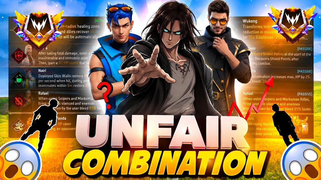 Secret HACKER COMBINATION for BR RANK 🤯 | Best Character Combination For NEW SEASON | Rusher Vineet