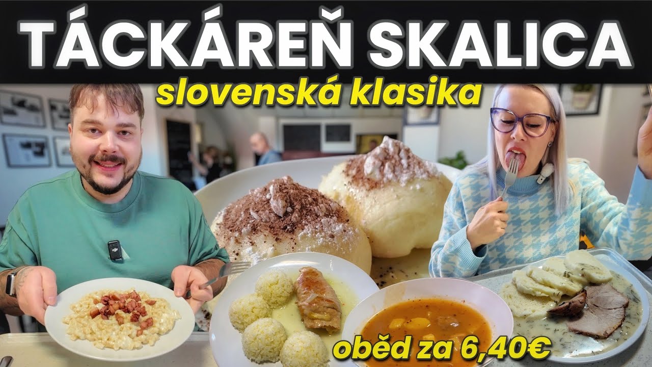 TYPICKÉ SLOVENSKÉ MENÍČKO ZA 6,40€🤓CHUTNALI NÁM HALUŠKY, KOPROVKA ATD?🤔TÁCKÁREŇ SKALICA🇸🇰