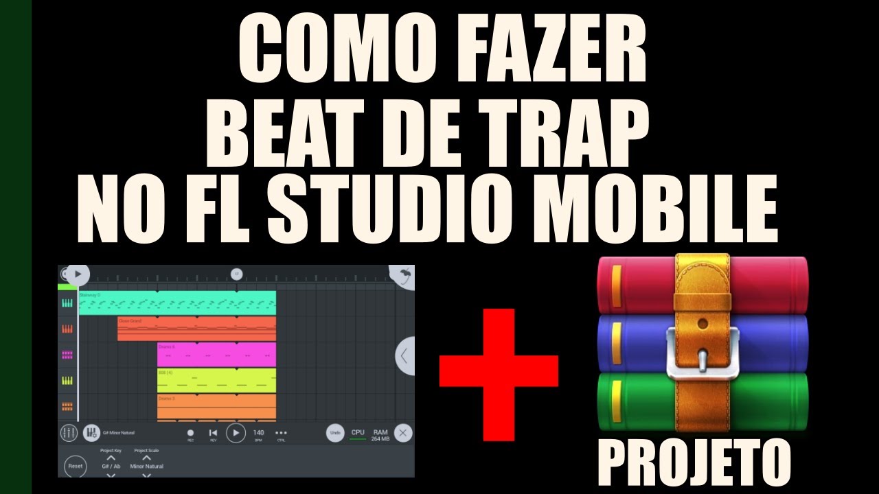 Como Fazer Beat de Trap no Fl studio mobile + projeto Gratis