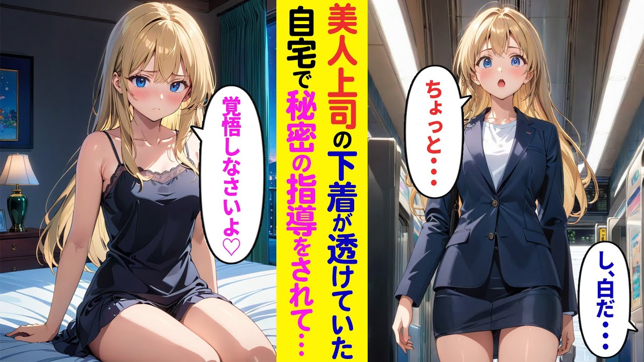 【漫画】満員電車で美人上司の下着が透けていたので助けたら「見たわよね？仕事終わりに私の家に来なさい」→誘われた俺が夜通し秘密の指導をされて…【ラブコメ】