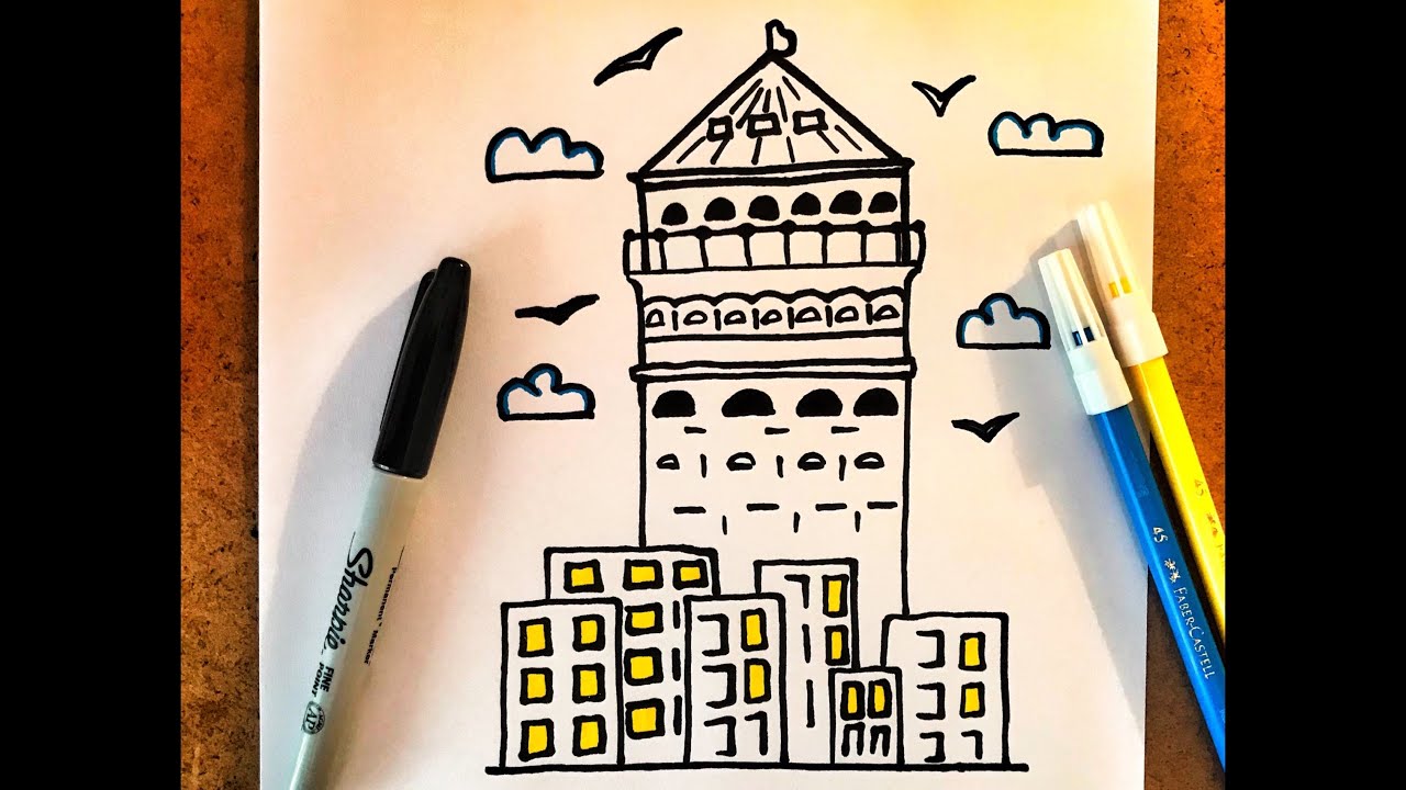 Galata Kulesi Çizimi / Çocuklar İçin Kolay Çizimler / Eğlence ve Sanat Platformu