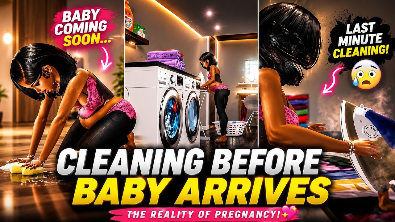 🧼🧹CLEANING THE HOUSE BEFORE BABY ARRIVE💙| IMVU|