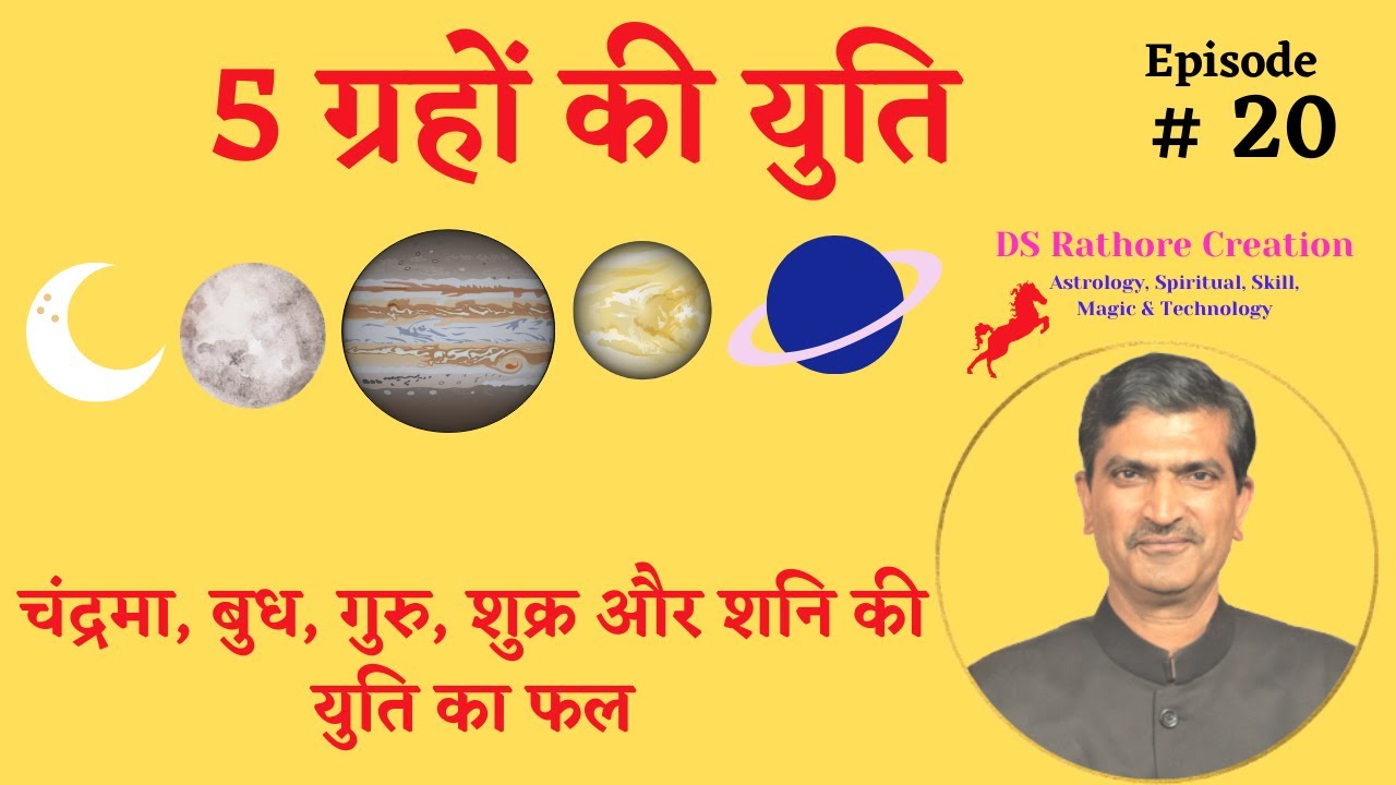 Chandrama Budh Guru Shukra Aur Shani Ki Yuti | Conjunction of Moon Mercury Jupiter Venus and Saturn
