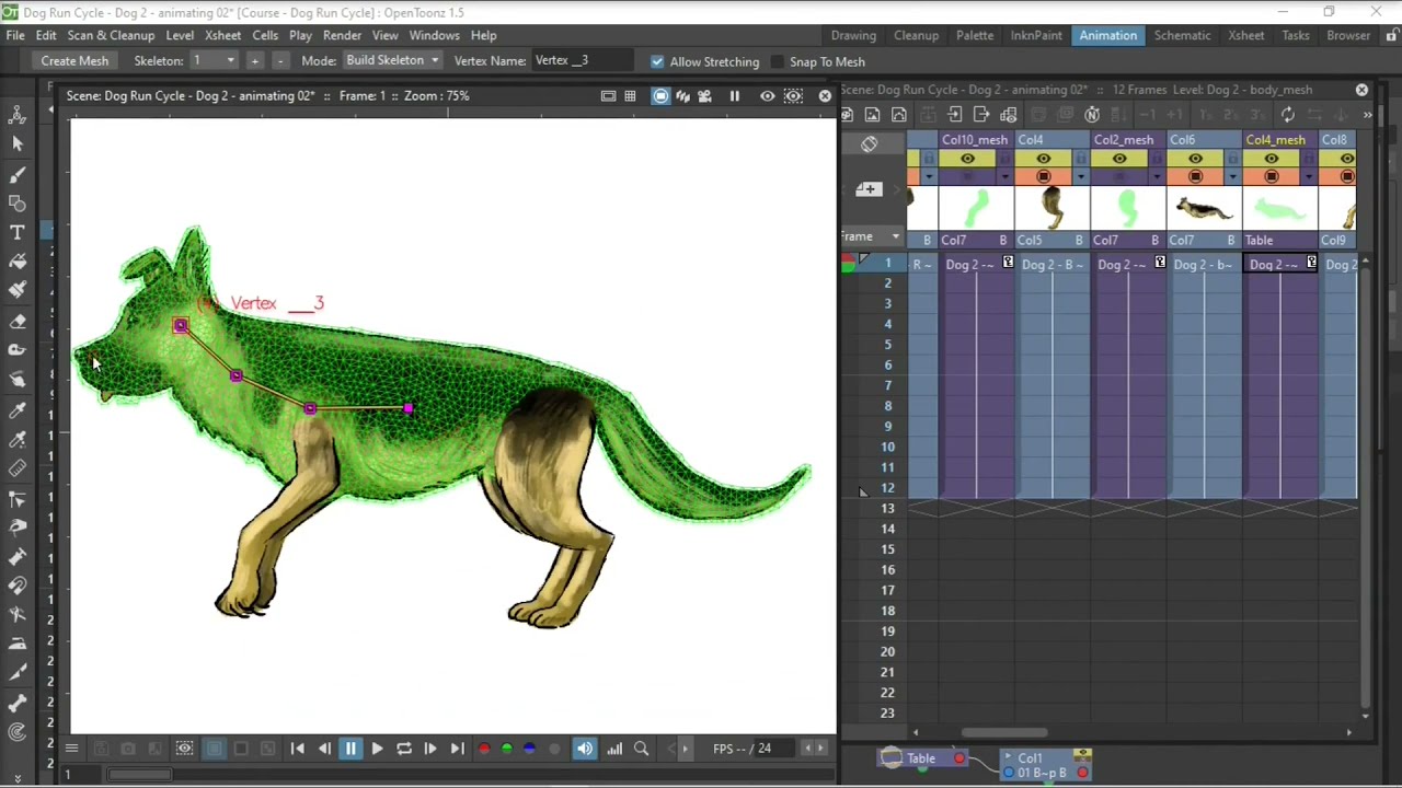 The Dog Run Cycle (Course) - a look at Lesson 1 'Creating A Dog To Animate