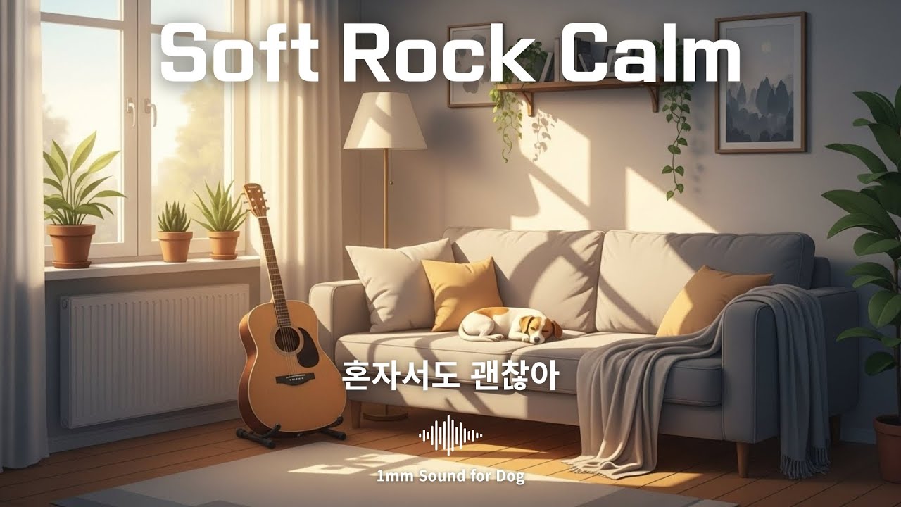 분리불안 완화 강아지 음악 8시간 | Soft Rock Calm | 1mm Sound | Dog Separation Anxiety Music