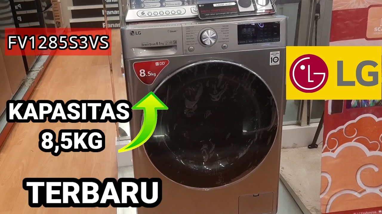 FV1285S3VS || Mesin cuci front loading terbaru LG 8,5kg silver