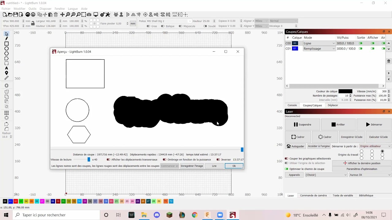 Lightburn - D&eacute;buter sur Lightburn avec un tutoriel en Fran&ccedil;ais