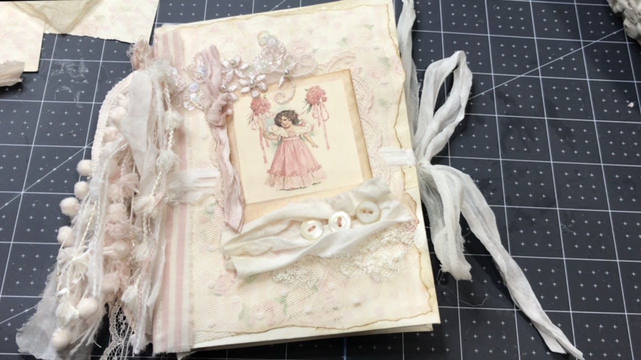 Tutorial - craft with me : create a shabby chic cover from 2 envelopes - the whole process
