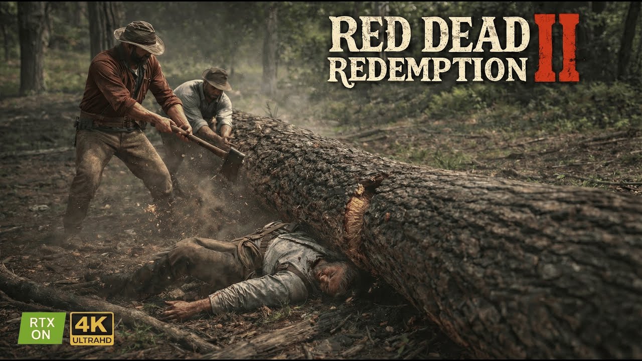 This NPC Actually Cuts Trees Like Real Life in RDR2 | Arthur Morgan | Renderx