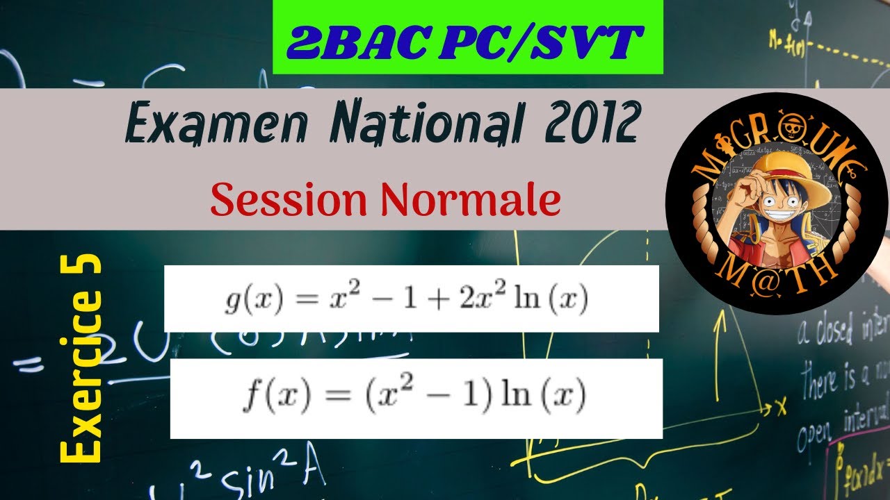 Examen National 2012 — Session Normale — Exercice 5 — 2BAC PC/SVT
