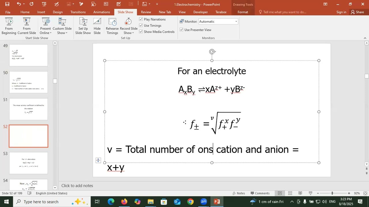 Activity and activity  coefficients of strong electrolytes