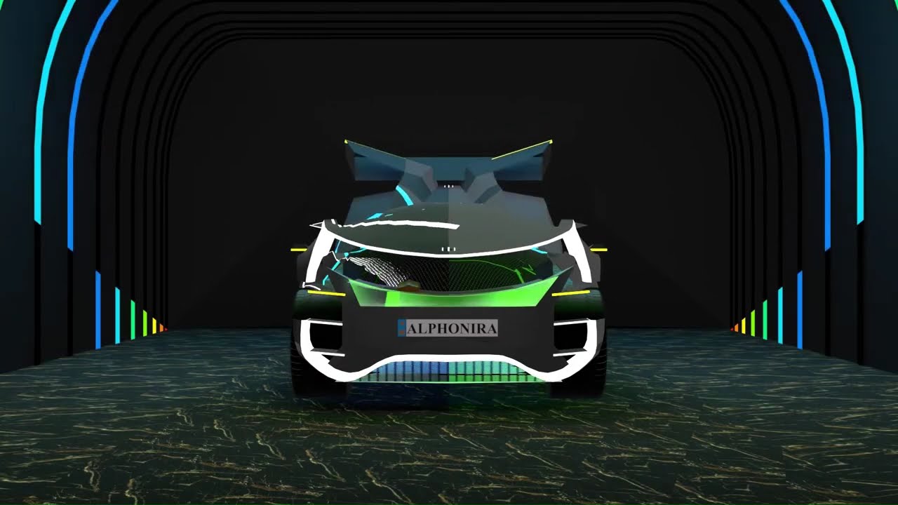 Final result of Rendering in Blender Concept Car Design Presentation. 