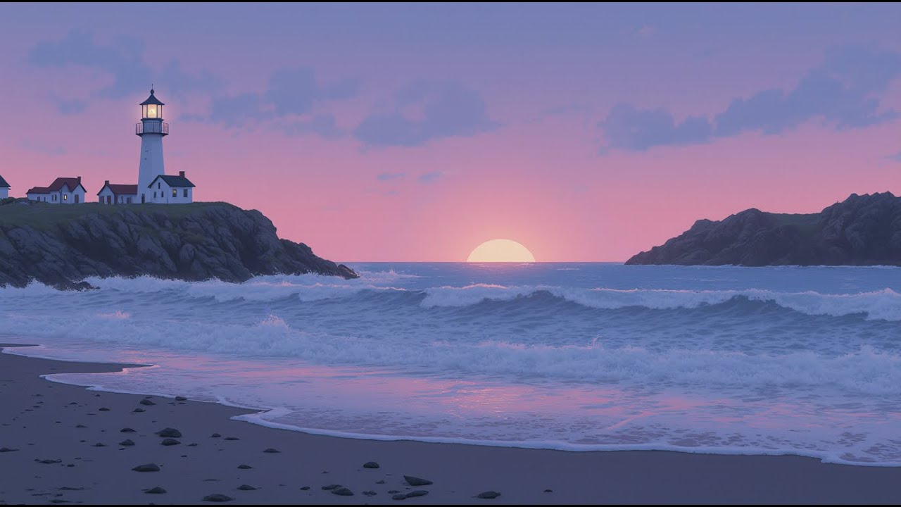 Twilight Beach Waves 🌊 Chill Lofi Beats for Ocean Dreams