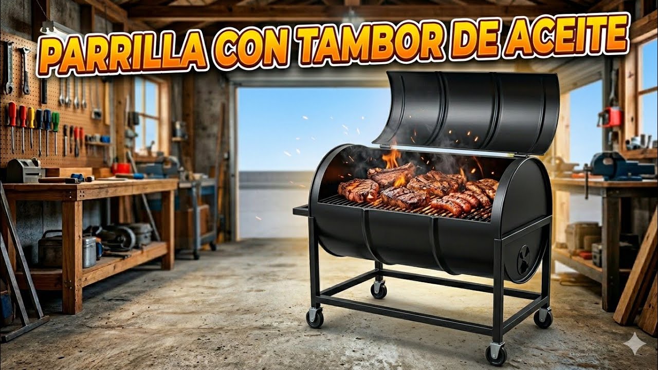 Como hacer  PARRILLA con TAMBOR de aceite (Chulengo) #locosxelasado