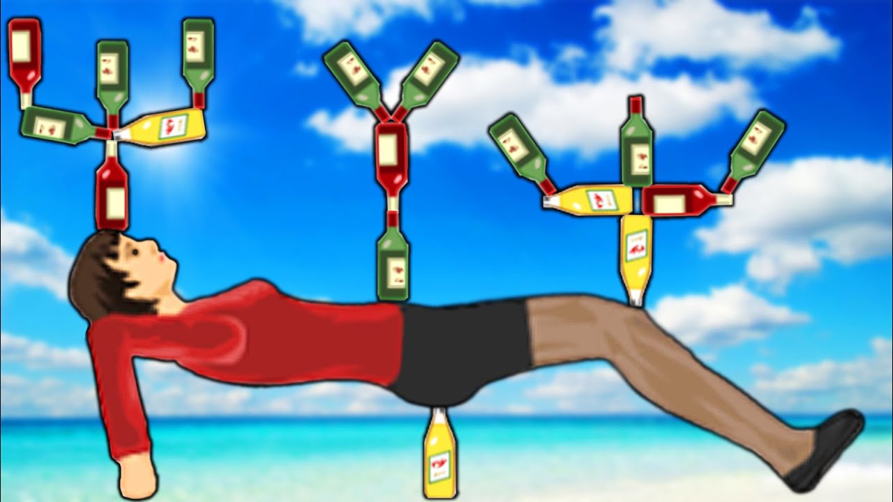 ❄️ NAJTRUDNIEJSZY BOTTLE FLIP CHALLANGE CIAŁEM | HAPPY WHEELS |