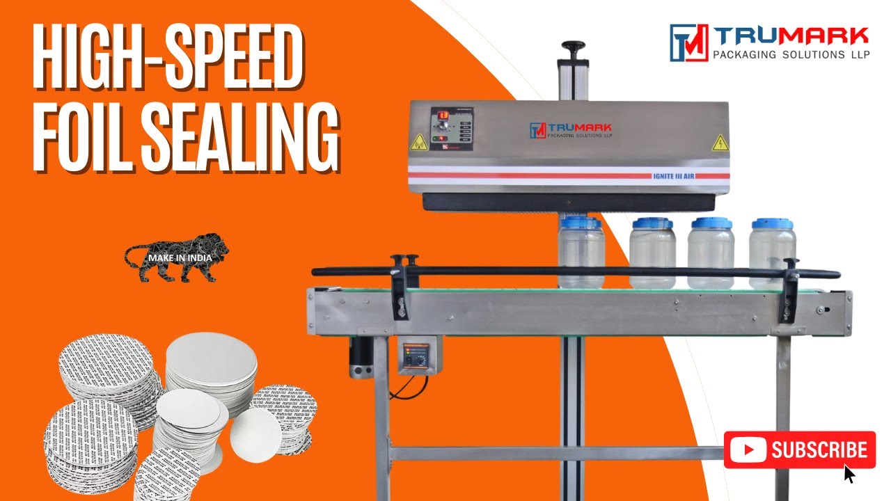 Automatic Induction Foil Sealing Machine with Conveyor | Leak-Proof Sealing for HDPE Jars