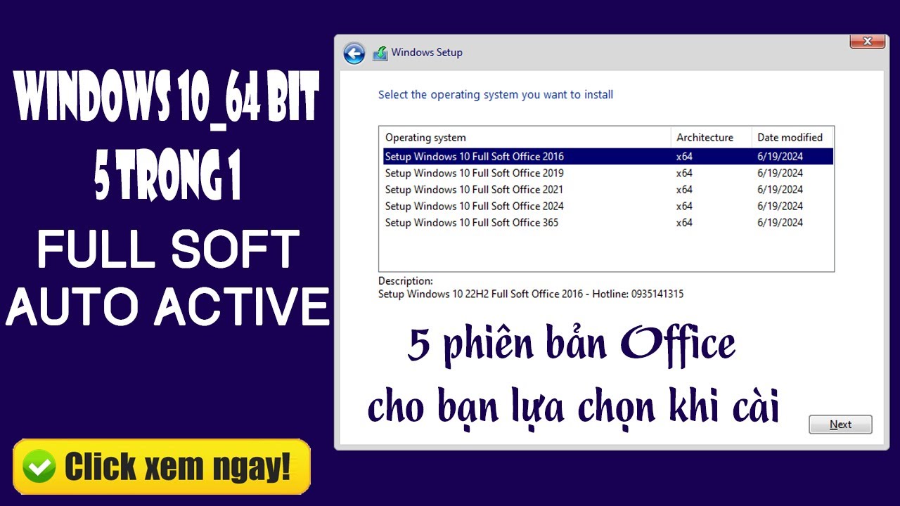 Windows 10 22H2 64Bit Full Soft 5 in 1