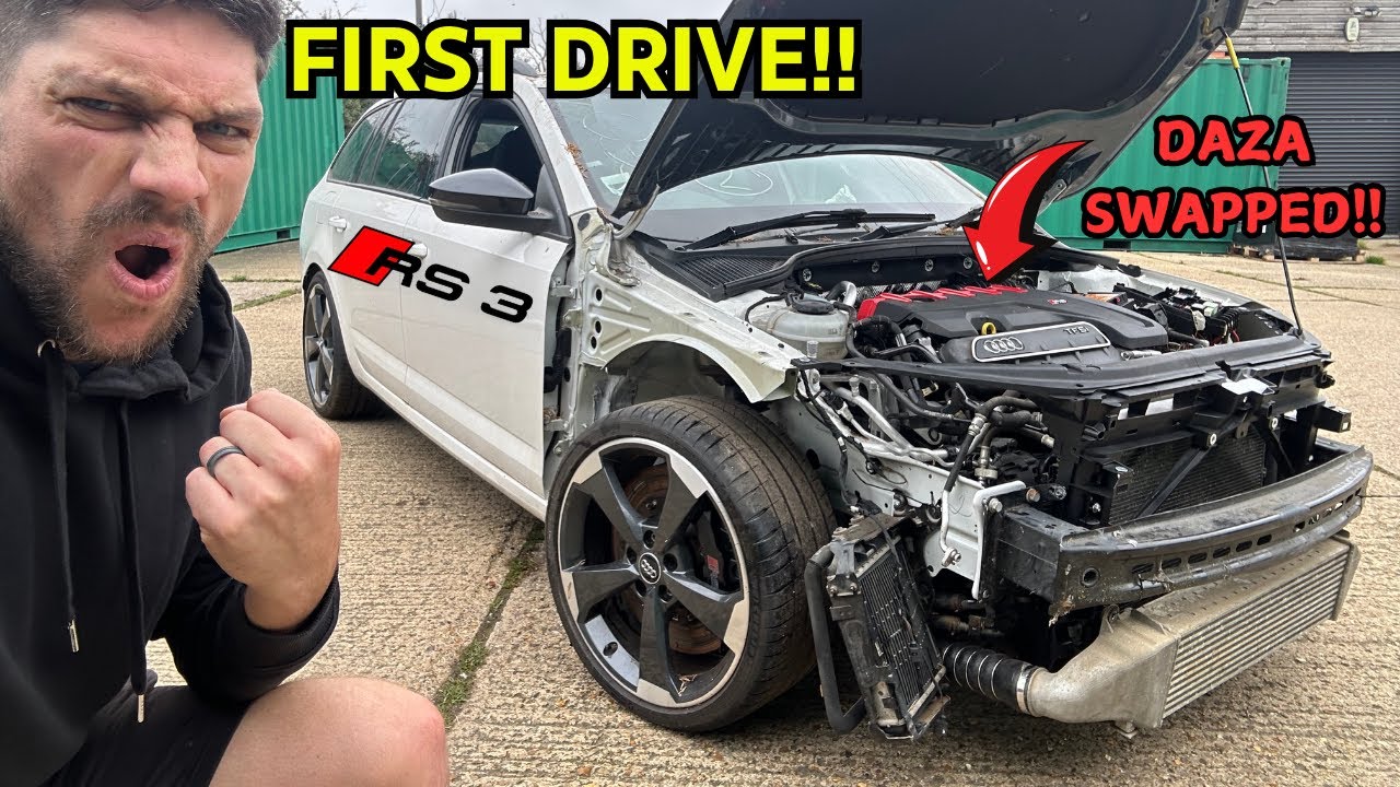 FIRST DRIVE OF MY DAZA RS3 SWAPPED SKODA OCTAVIA VRS!!...