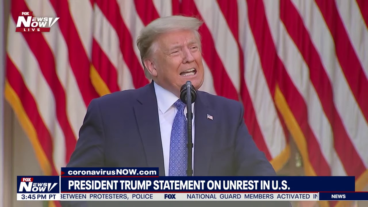 PRESIDENT OF LAW AND ORDER: Trump statement on unrest in U.S.