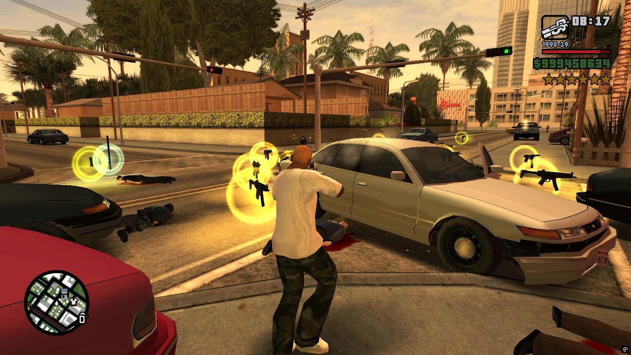 GTA San Andreas - Downtown Los Santos Rampage + Six Star Escape