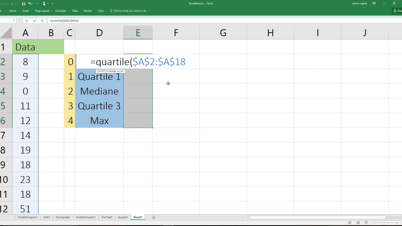 Excel/ La fonction quartile