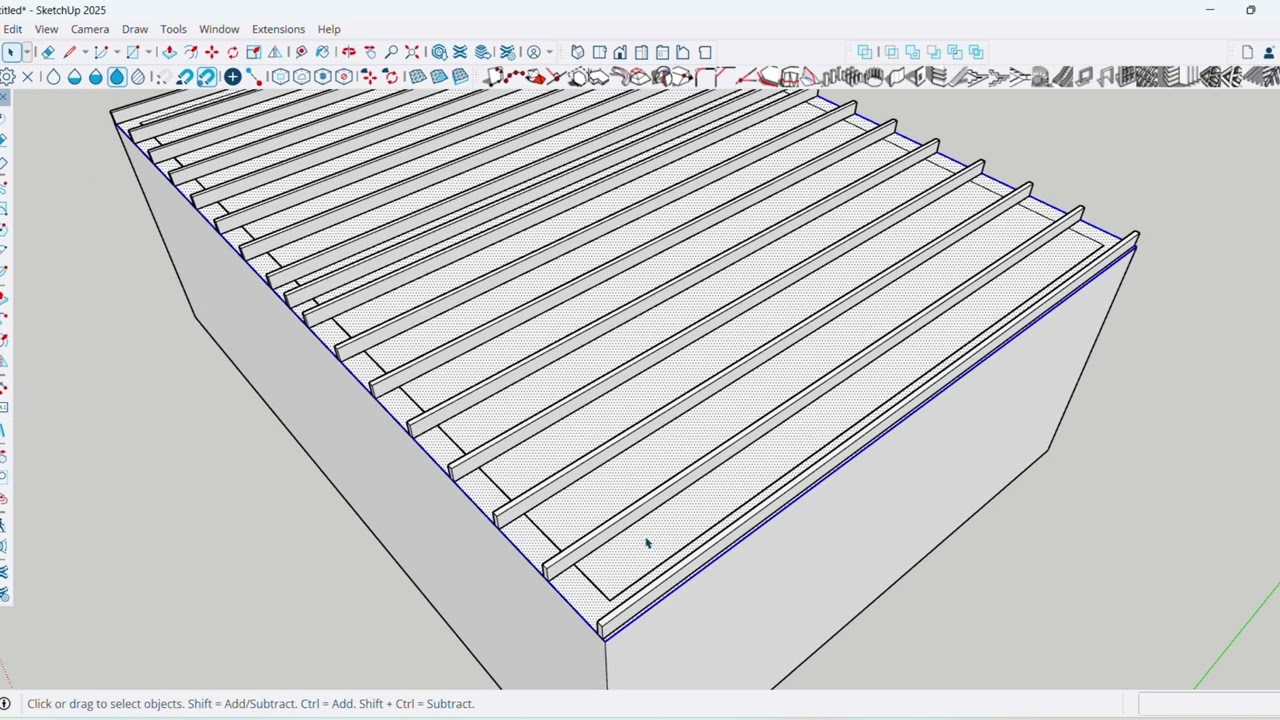 1001 bit tools _ To create rafter on Selected face _ Sketchup