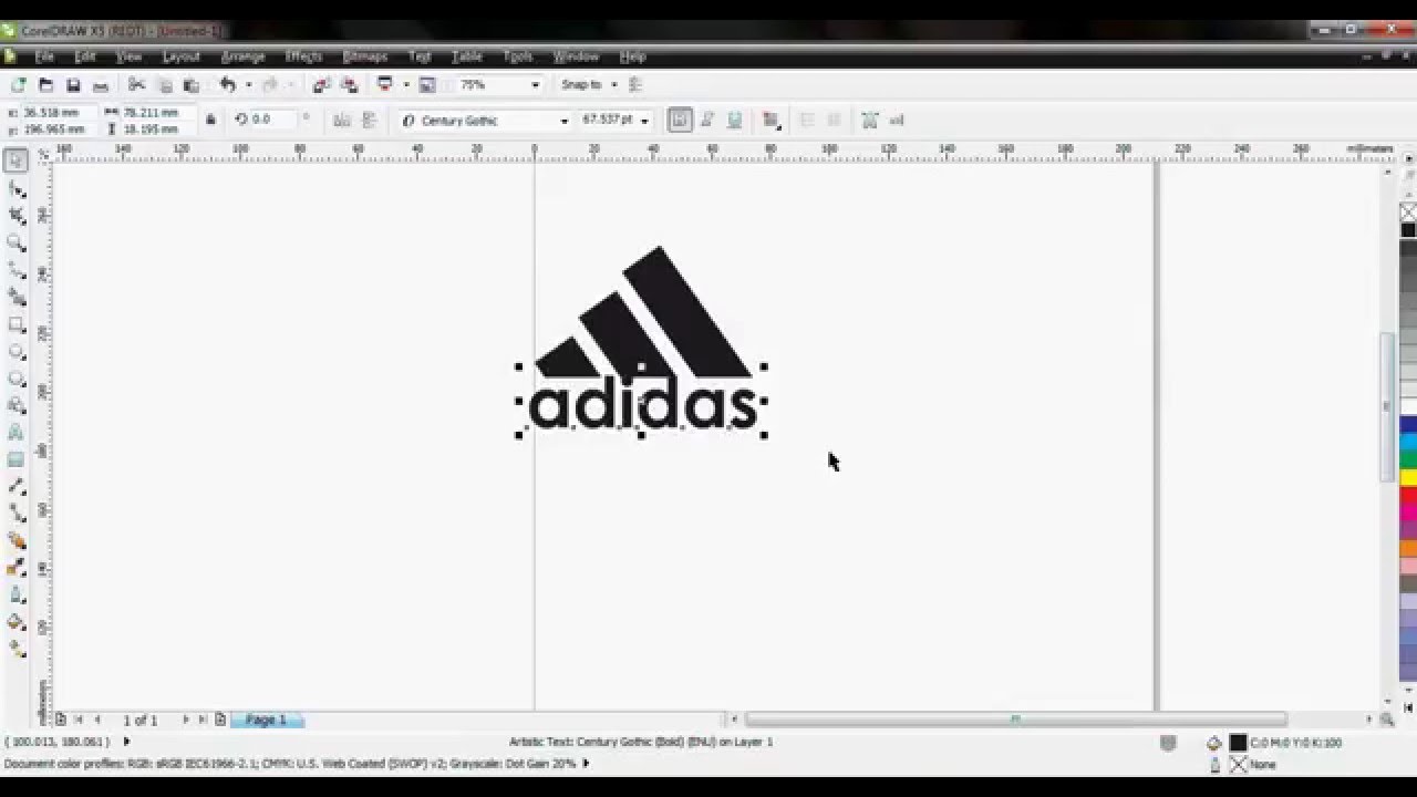 Tutorial CorelDraw : cara membuat logo adidas