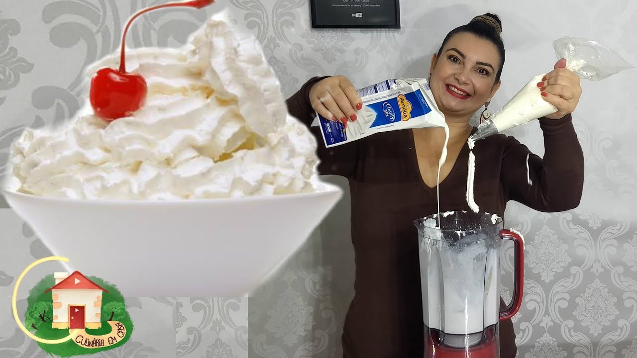 COMO BATER CHANTILLY NO PONTO CORRETO no LIQUIDIFICADOR!! - Culin&aacute;ria em Casa