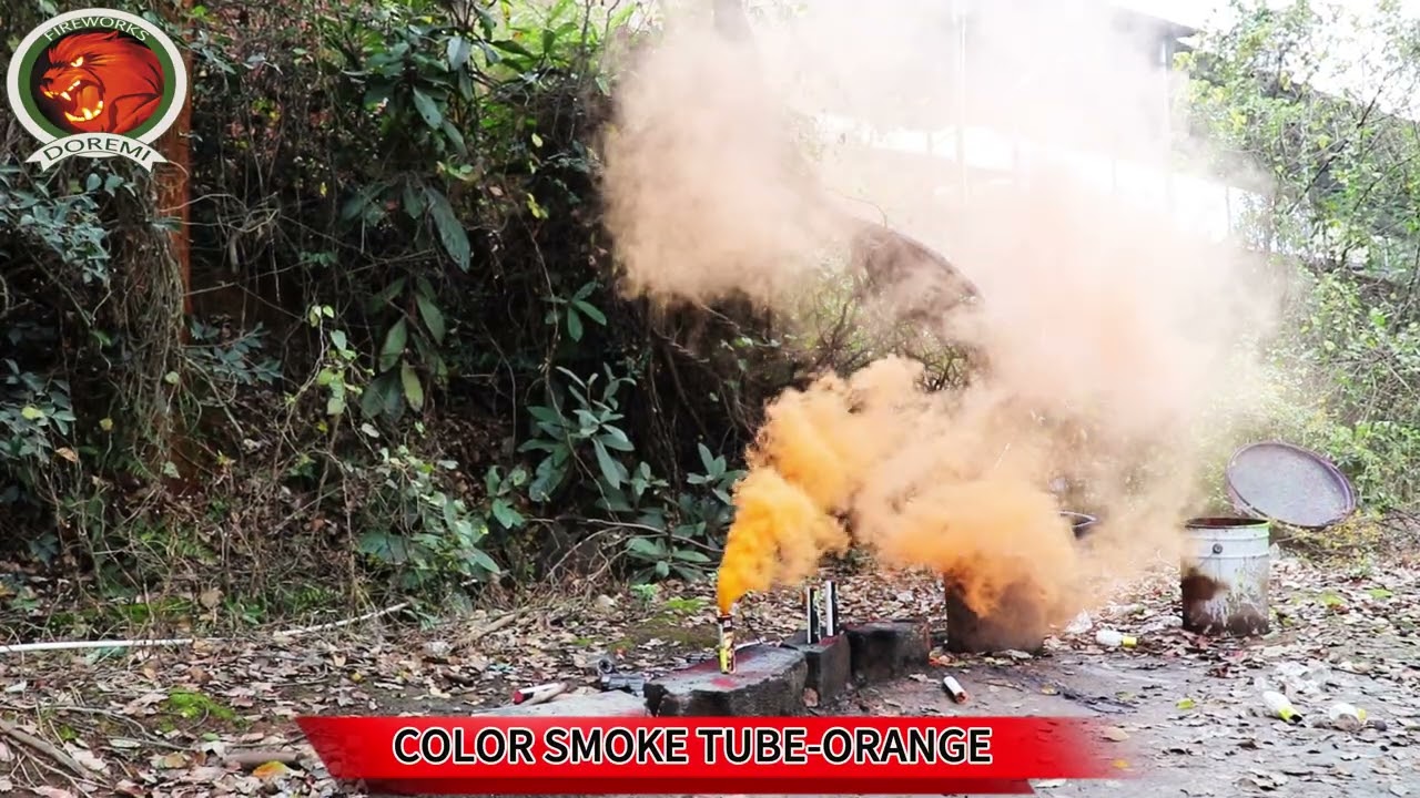 Light up your celebrations with the fiery ORANGE SMOKE TUBE FIREWORKS by Doremi Fireworks