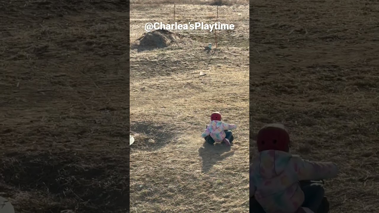 #toddler big hill, #atv #2wheel save then sideways slide with no hands.  #like #shorts