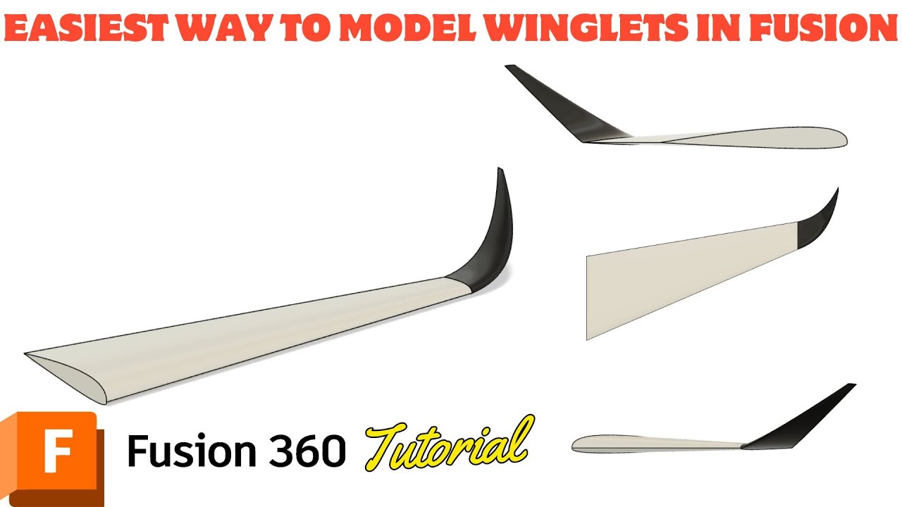 Easy way to model winglets in Fusion 360. CAD