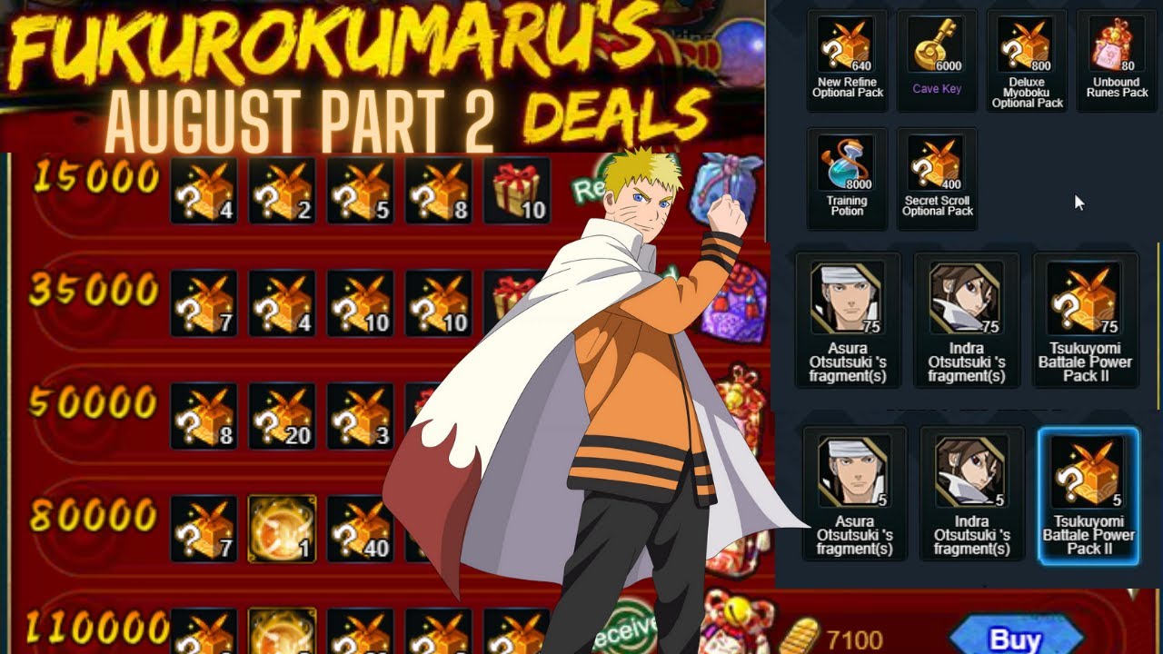Naruto Online - 110,000 Fuku Deals August 2023 [Part 2]