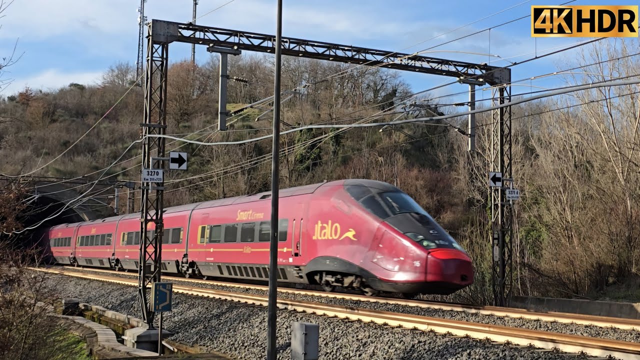 Treni Alta Velocità italiani in Valdarno sulla direttissima Roma-Firenze