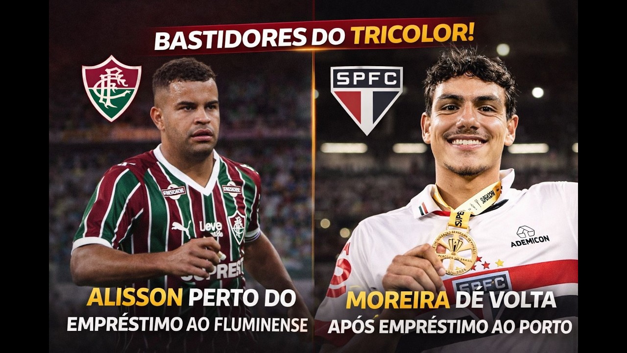 ALISSON 80% DO FLUMINENSE E MOREIRA DE VOLANTE! ÚLTIMAS NOTÍCIAS DO SÃO PAULO AO VIVO NESTA QUARTA