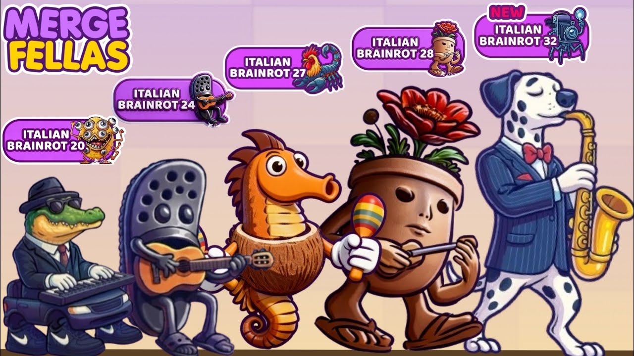 Merge Fellas Merge Musical Instrument⁉️ITALIAN BRAINROT 32,28,27,24 & 20 - New Update Ultimate Max.