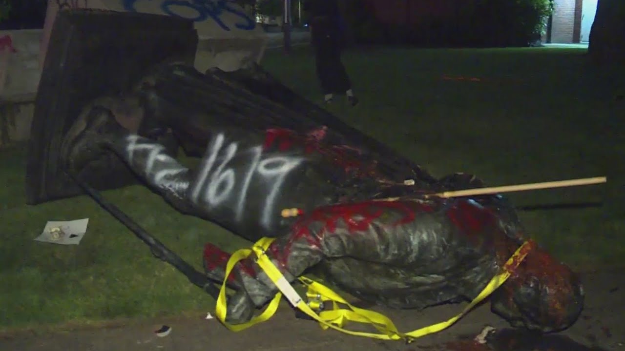 George Washington statue torn down