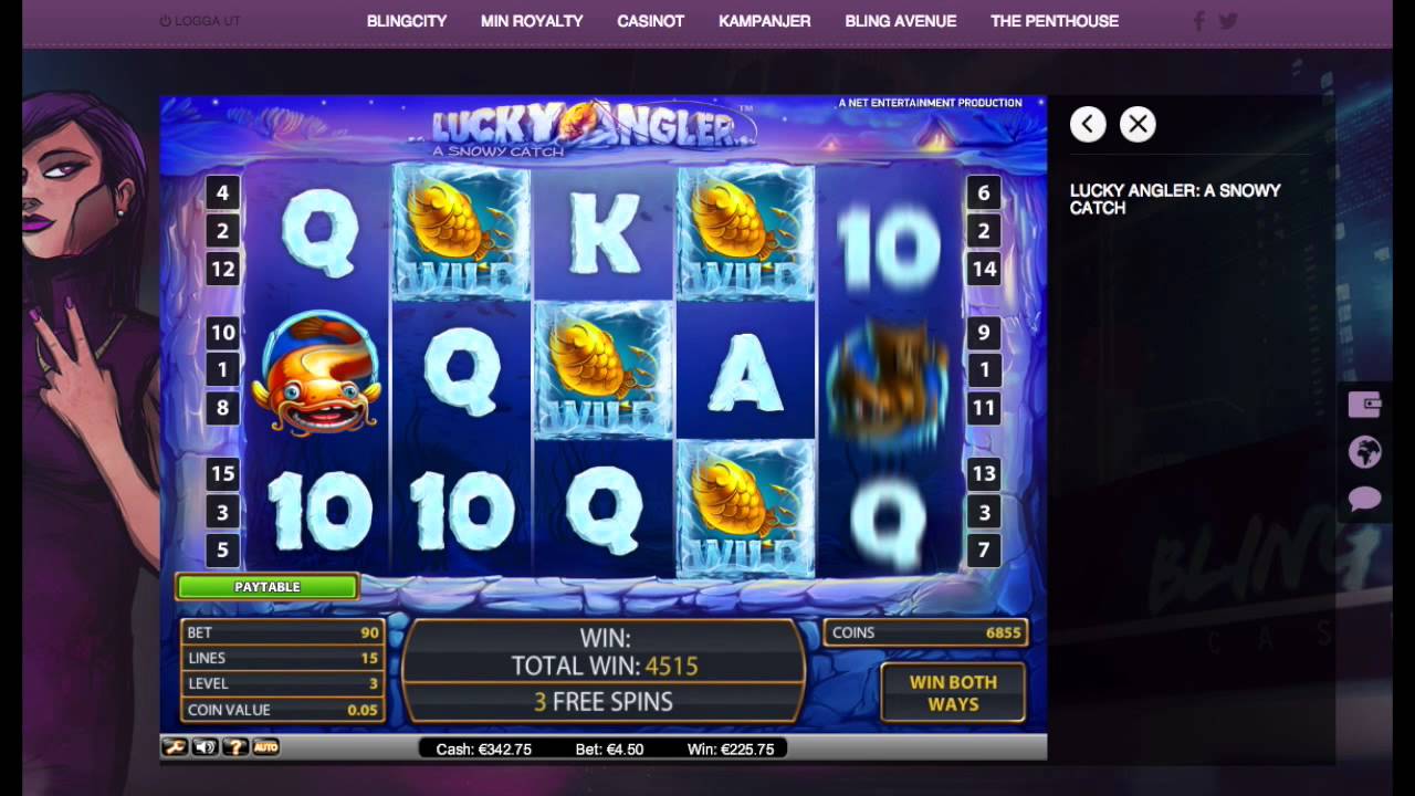 Storvinst i Lucky Angler bonusspel hos Bling City Casino