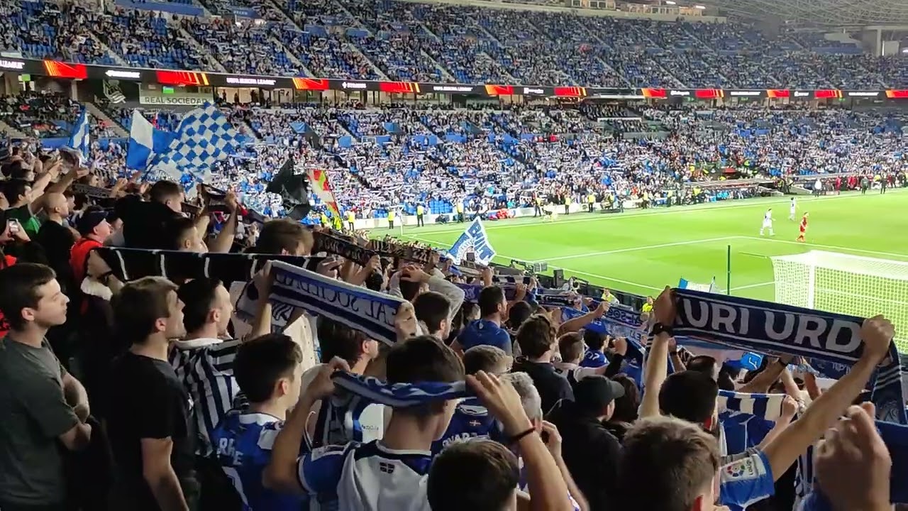 Real Sociedad-Roma 16/03/23 Txoria txori cantado en el Reale Arena.